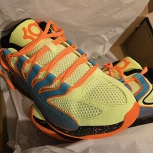 KD18 NRG - Nik Sneakers - Neon Yellow, Jade and Orange